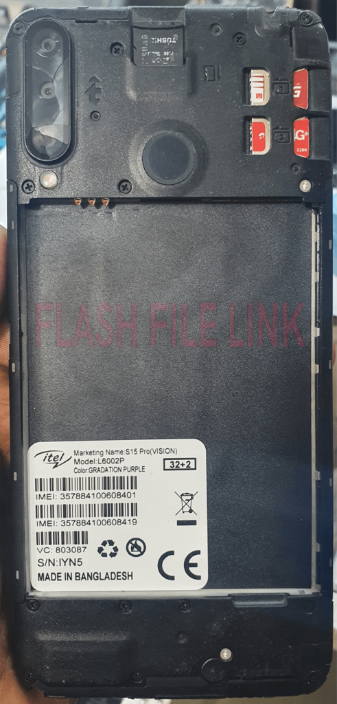 Itel S15 Pro L6002P Flash File 9.0 Frp Fix SPD Care Firmware
