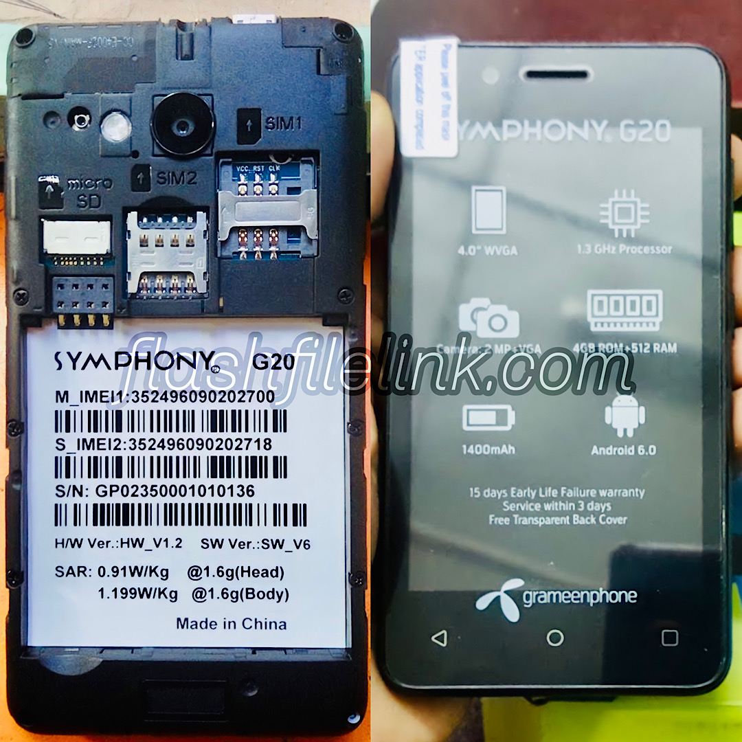 Symphony G20 Flash File [MTK] (Hang Logo Frp Fix) Firmware (HW1_V7)