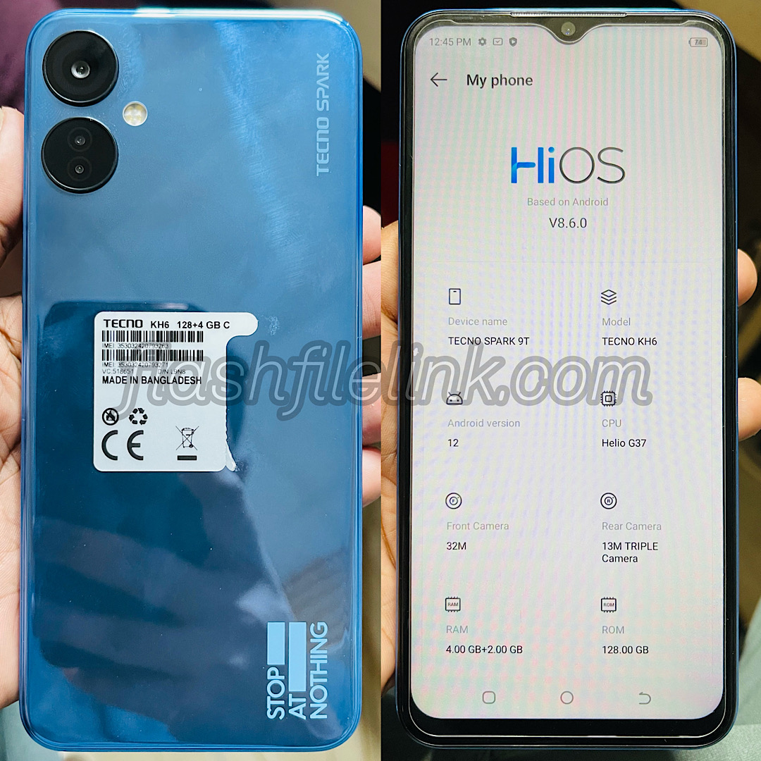 Tecno Spark 9T KH6 Flash File MTK Hang Logo, Dead Fix Firmware