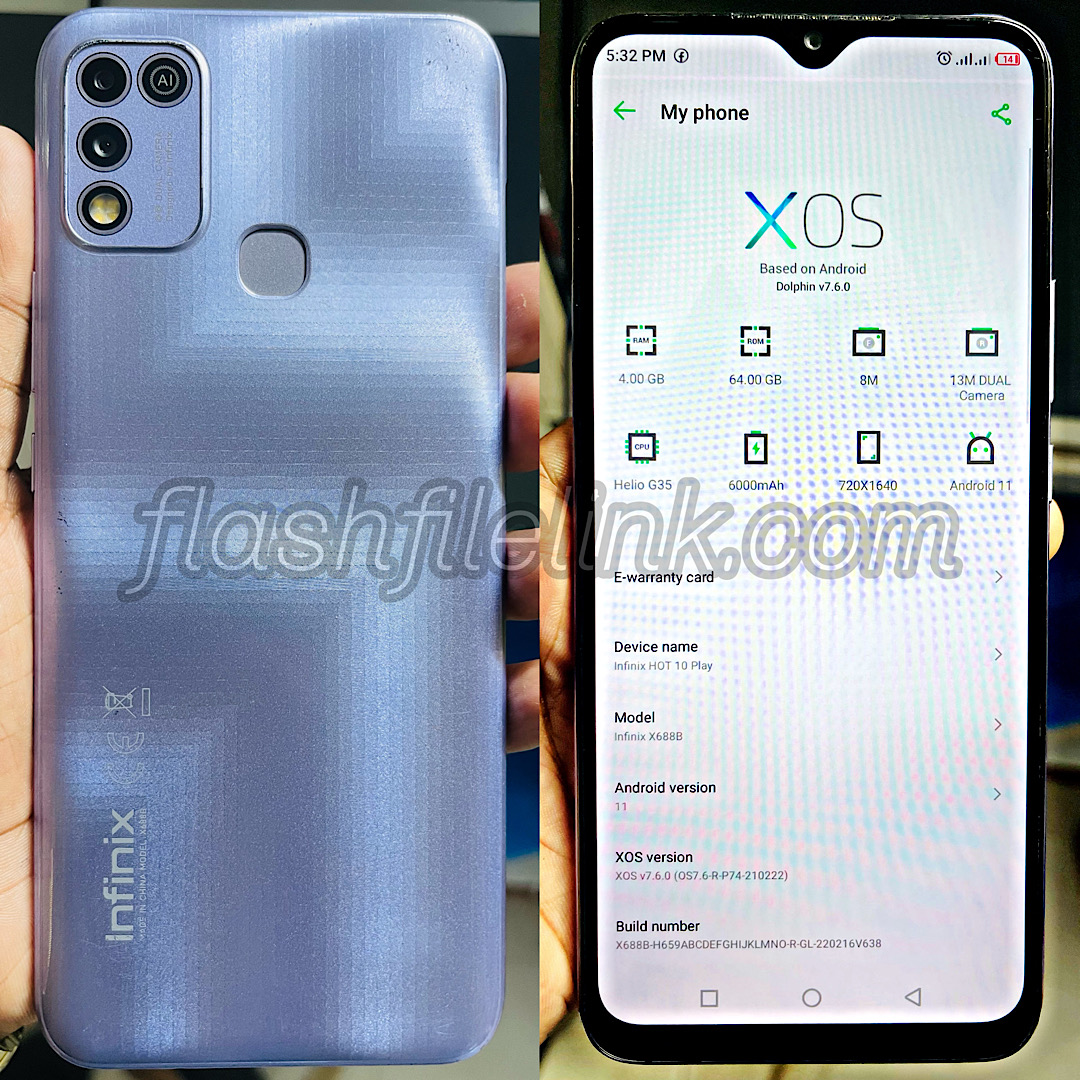 Infinix Hot 10 Play X688B Flash file MTK Hang Logo & Dead Fix Firmware